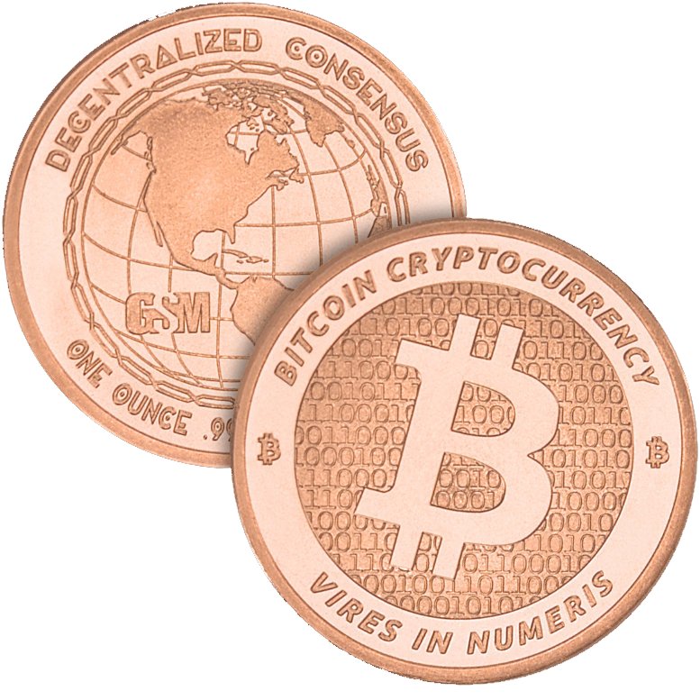 1oz Bitcoin Copper Round