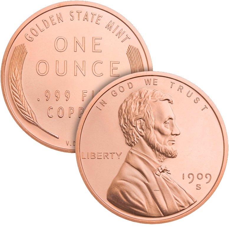 1oz Lincoln Wheat Cent Copper Round