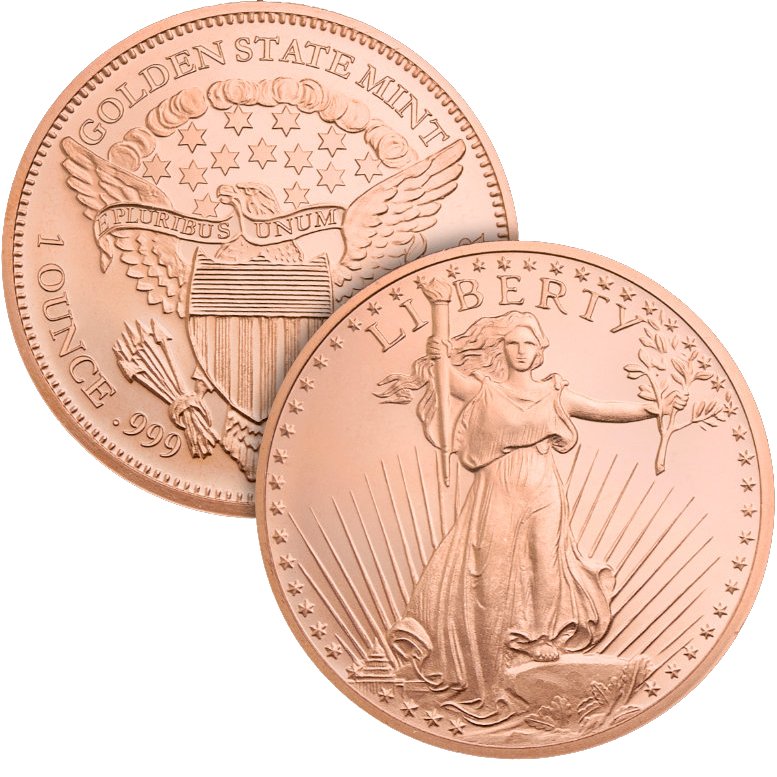 1oz Saint-Gaudens Copper Round