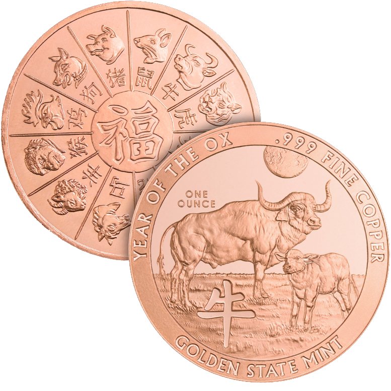 1oz Year of the Ox Copper Round
