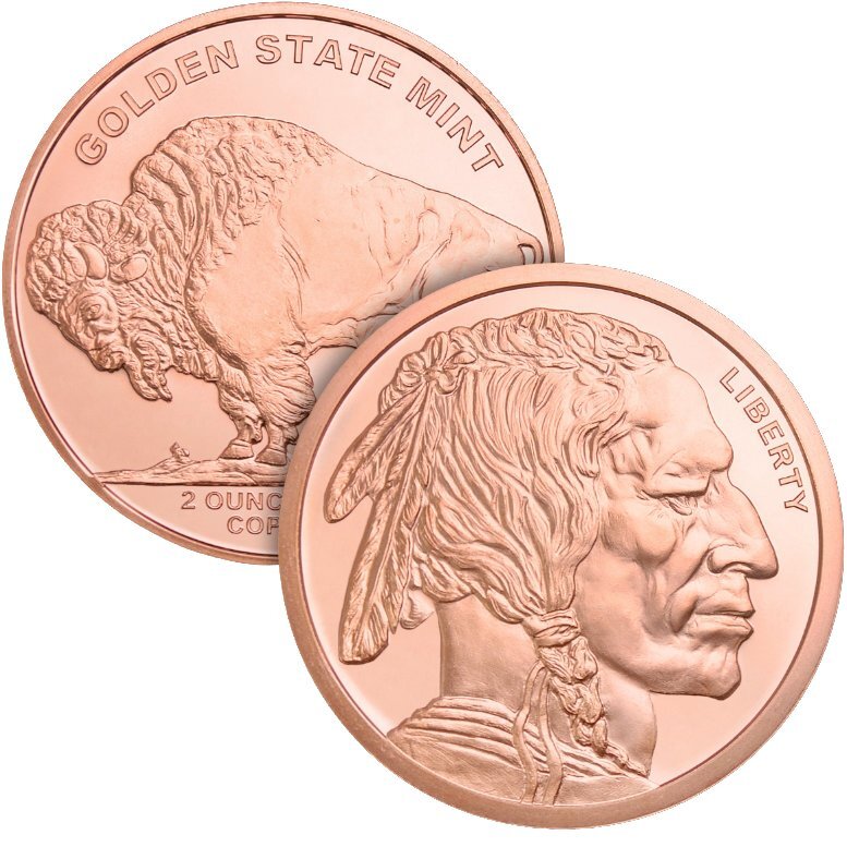 2oz Indian Buffalo Copper Round