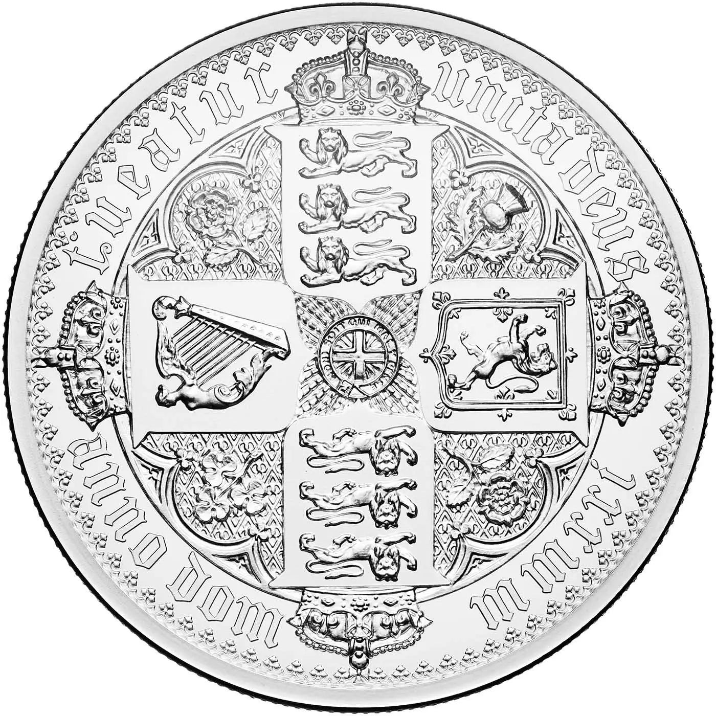 2021 Gothic Crown Quartered Arms 2 oz Silver Proof Coin