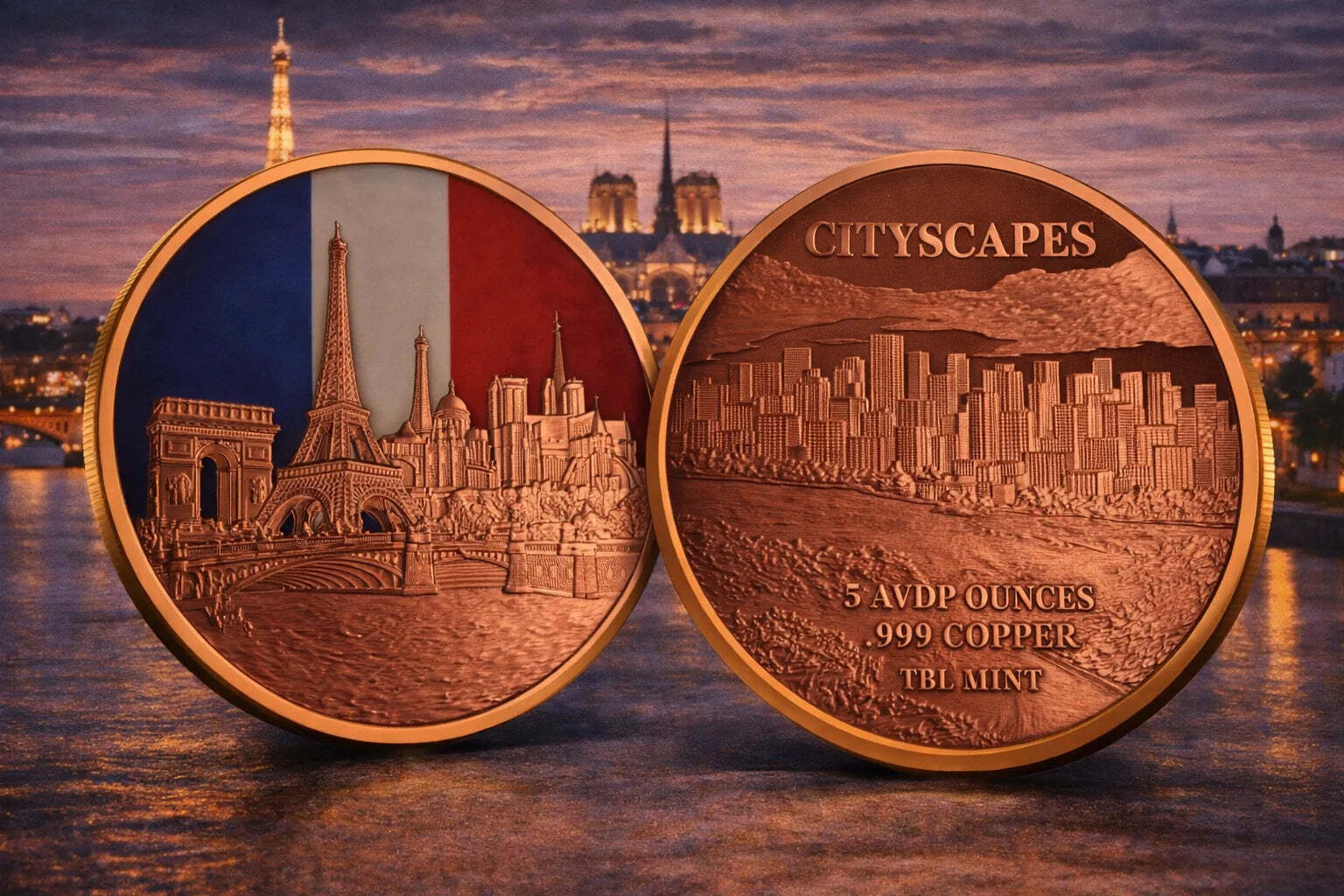 5oz Copper CityScapes - Paris