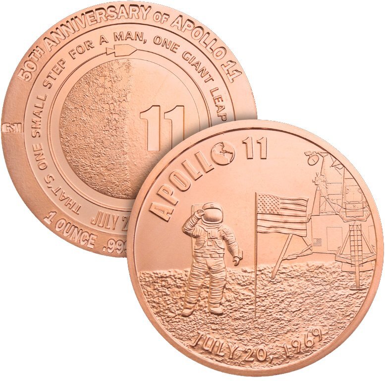 1oz Apollo 11 50th Anniversary Copper Round