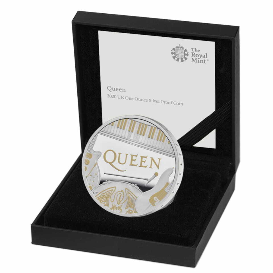 2020 Music Legends Queen £2 Silver Proof 1oz Silver Coin Box COA