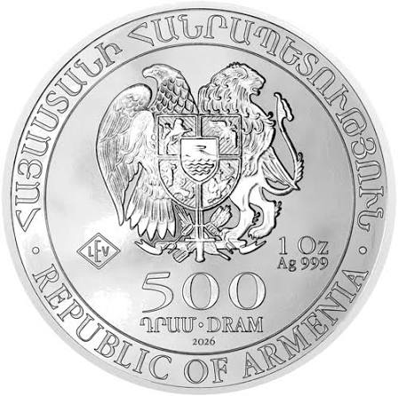 2026 Armenian Noah's Ark Silver Coin 1oz .999 Silver