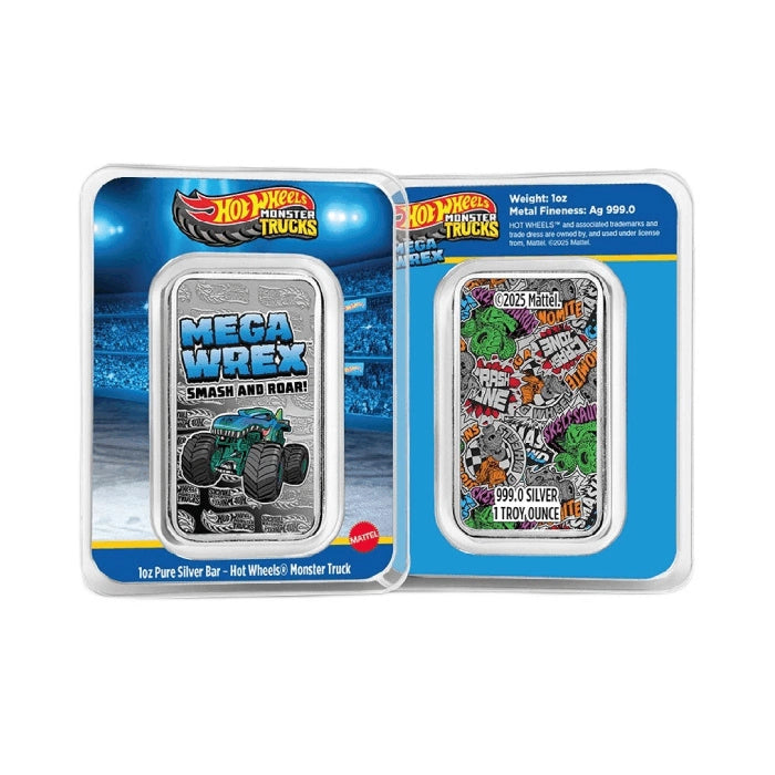 Hot Wheels Mega Wrex 1oz Silver Bar - Limited Edition