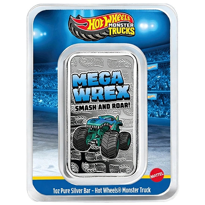 Hot Wheels Mega Wrex 1oz Silver Bar - Limited Edition