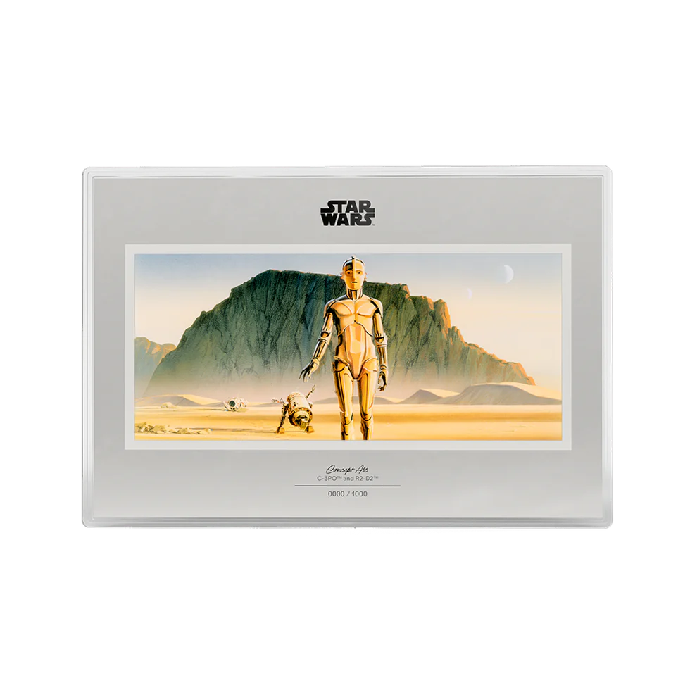 Star Wars™ Concept Art - C-3PO™ and R2-D2™ 1oz .999 Silver