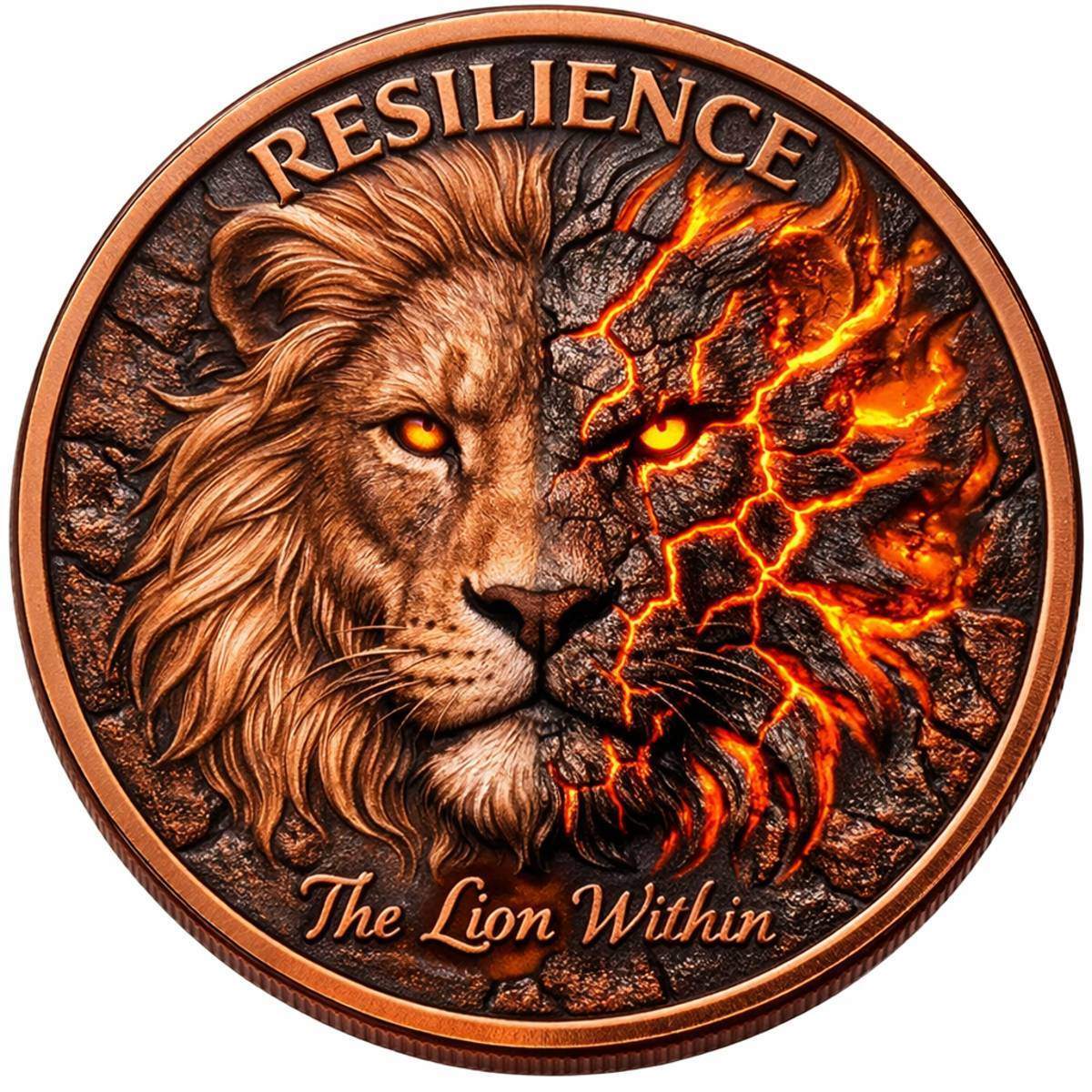 RESILIENCE The Lion Within 2026 1 oz Copper High Relief – Italy - 2000 Max Mint