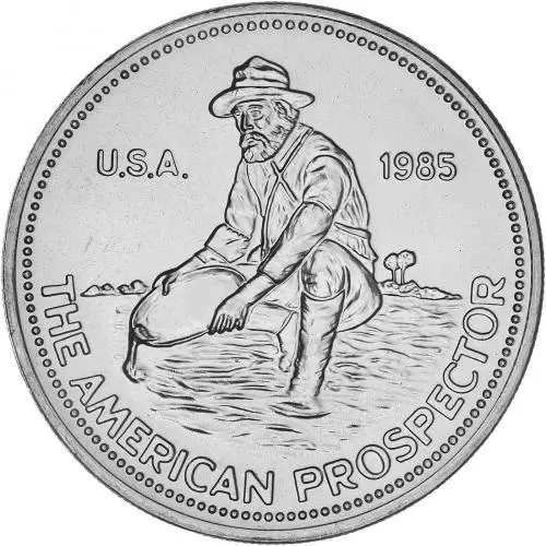 1985 Engelhard Silver BU 'American Prospector' 1 oz Bullion Round - Encapsulated