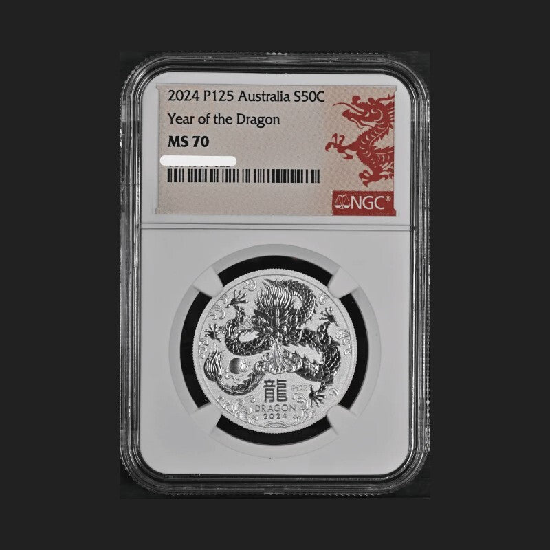2024 Australia Lunar Series III Year of the Dragon 1/2oz Silver Coin NGC MS 70