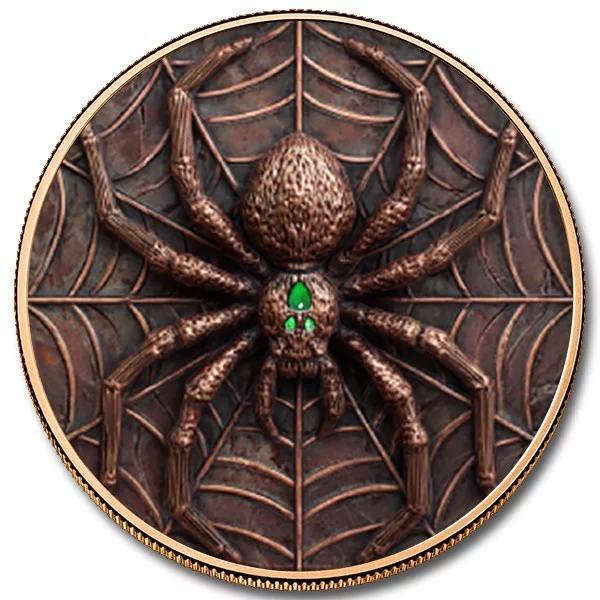 Spider 5oz Glow in the Dark Copper Round