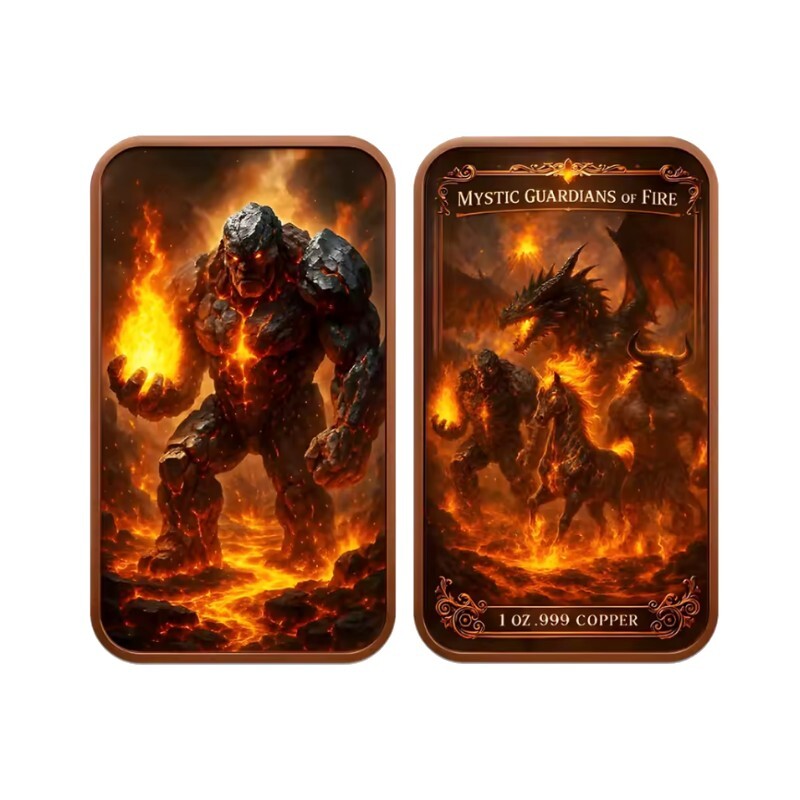 Mystic Guardians of Fire - Golem 1oz .999 Copper Bar