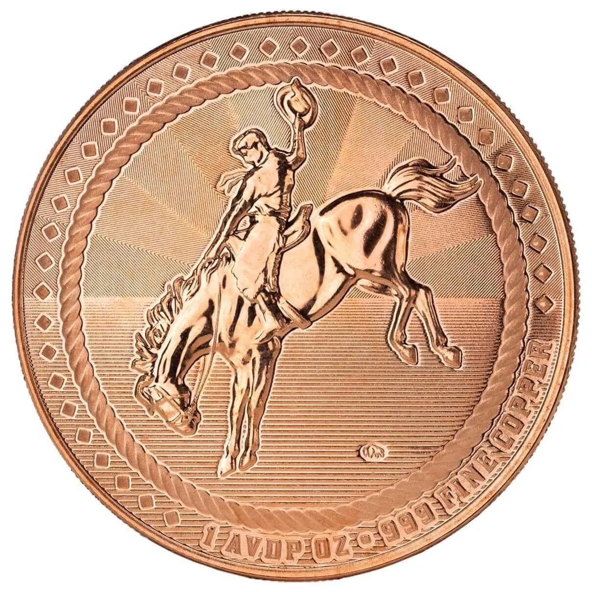 Scottsdale 1oz Copper Cowboy with Buffalo Privy .999 Copper
