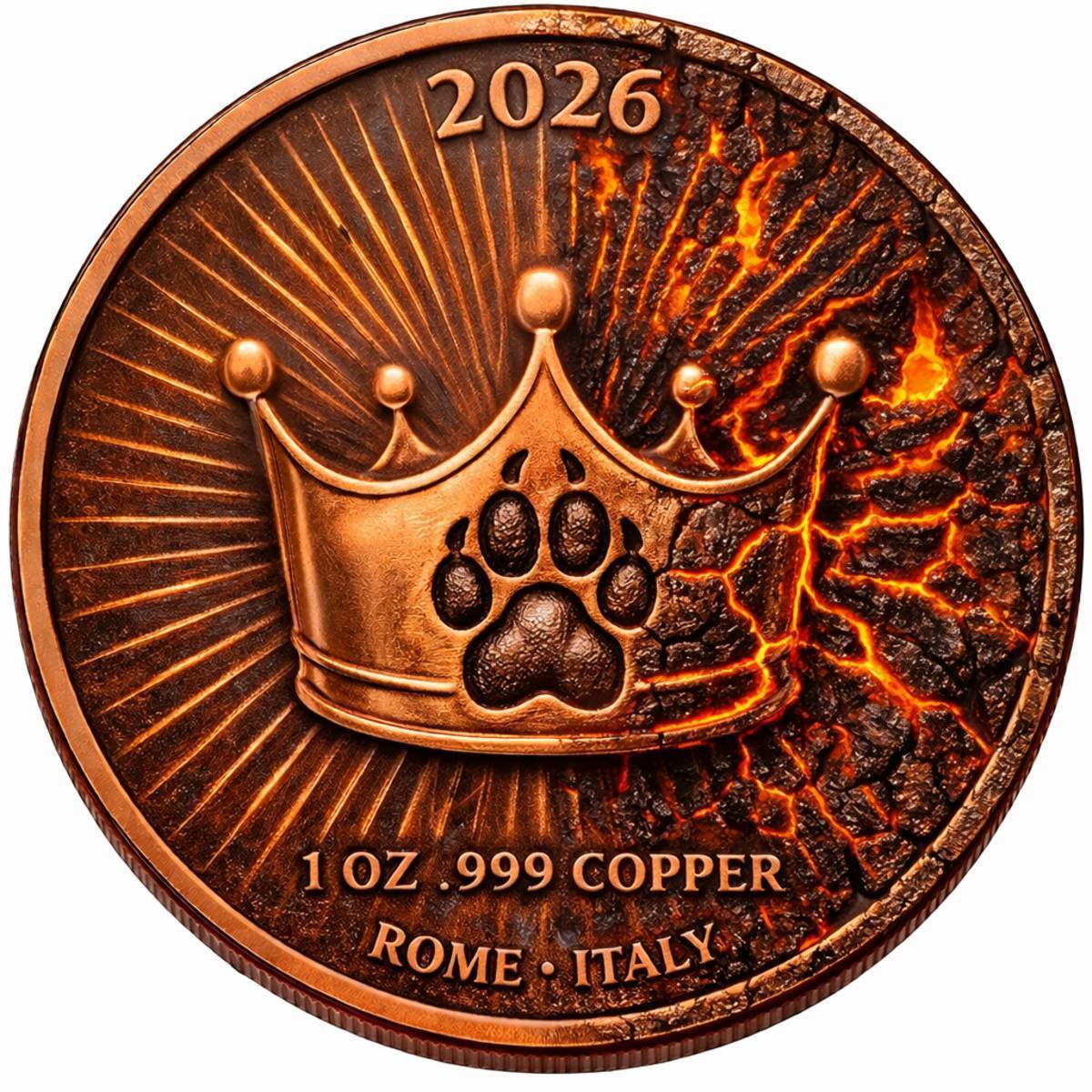 RESILIENCE The Lion Within 2026 1 oz Copper High Relief – Italy - 2000 Max Mint