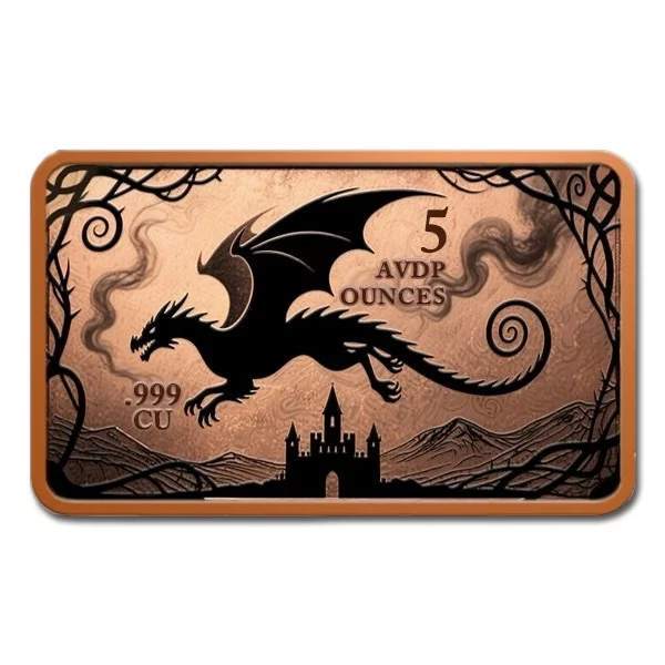 Dragon Fly 5oz Colorized Copper Bar
