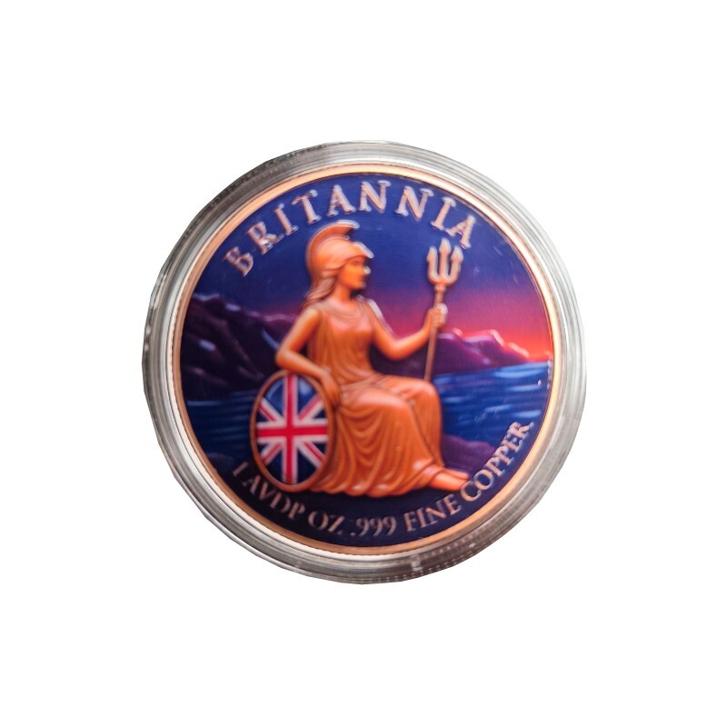 1oz Britannia Colourised Copper Round