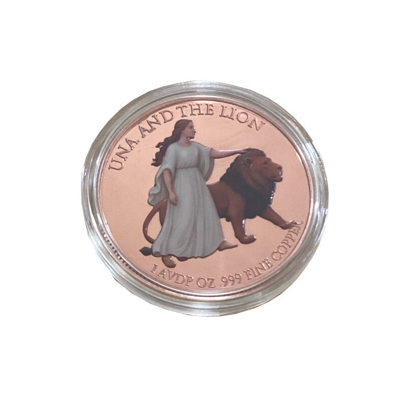 Una and The Lion Copper 1oz Coin In Capsule .999 Copper
