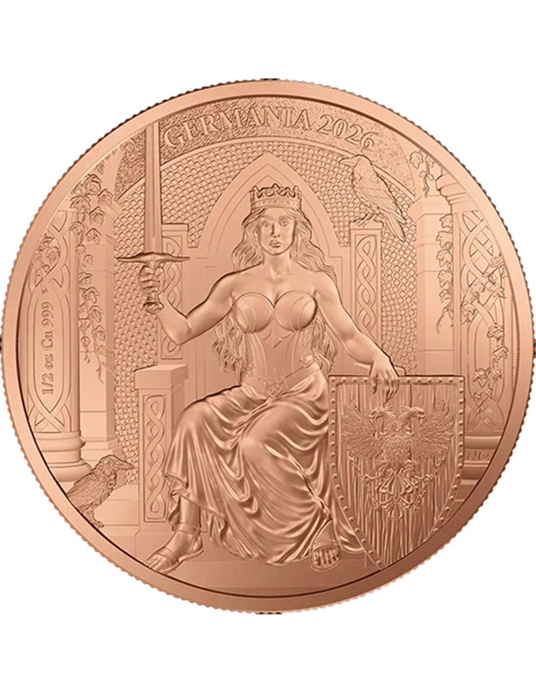 LADY GERMANIA 1/2 Oz Copper Round Germania 2026