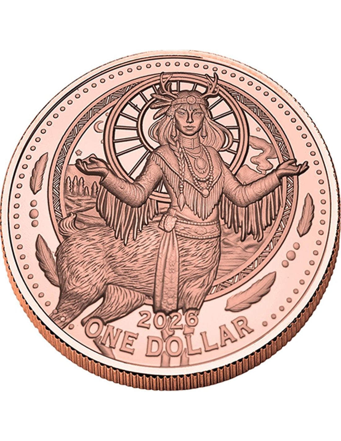 LEGEND OF DEER WOMAN 5 Oz Copper Coin 1$ Mesa Grande 2026