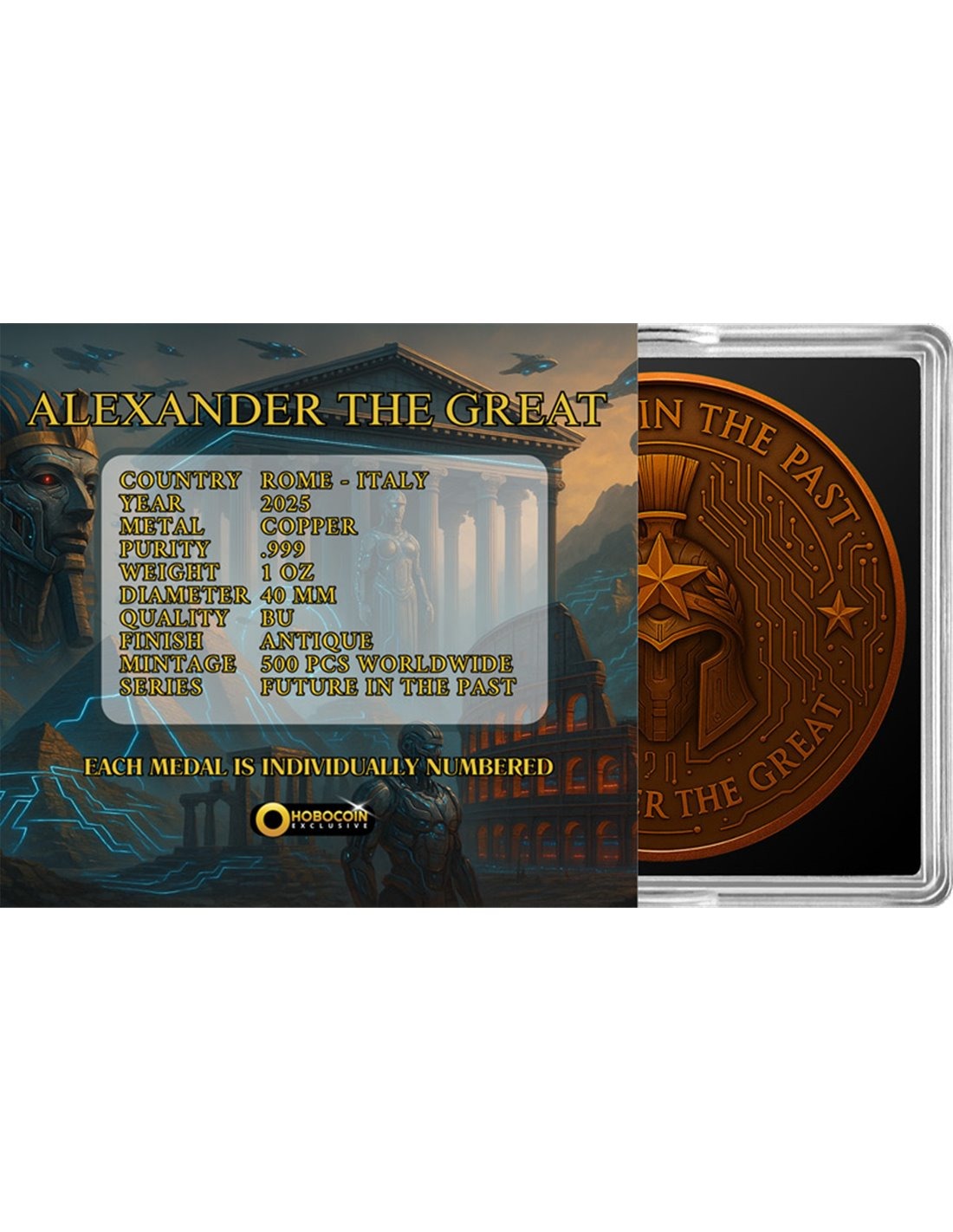 ALEXANDER THE GREAT Greece Future In The past 1 Oz Copper Round Italy 2025