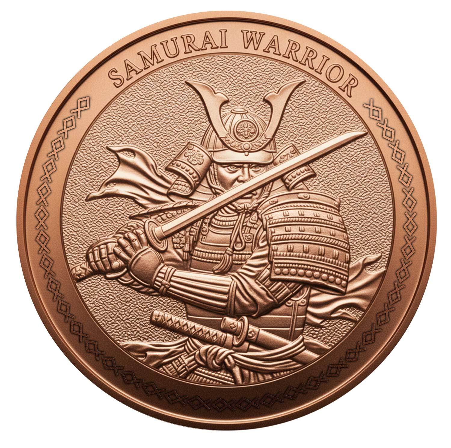 Samurai Warrior 1oz .999 Fine Copper Round – High Relief Collector Edition